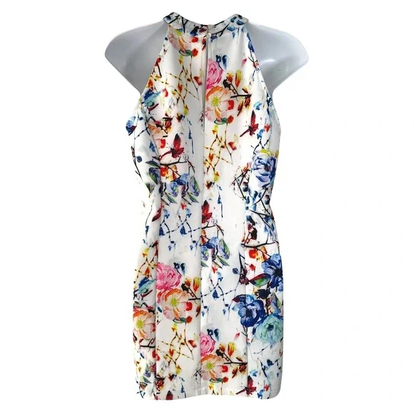 VENUS Wonens Floral Halter‎ Sheath Dress Medium Garden Party Chic Resortwear - Picture 10 of 16